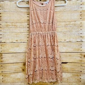 dELiA’S Junior Girls Tan Lace Dress
